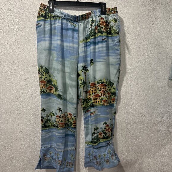 Weekend‎ Clothes Line Hawaiian Shirt L Princess Cruise 2pc Pants XL Beads - Picture 11 of 16